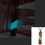 Wood Resin Night Light Pendant Necklace