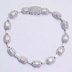 925 Silver VVS Moissanite Bracelet 7MM CZ