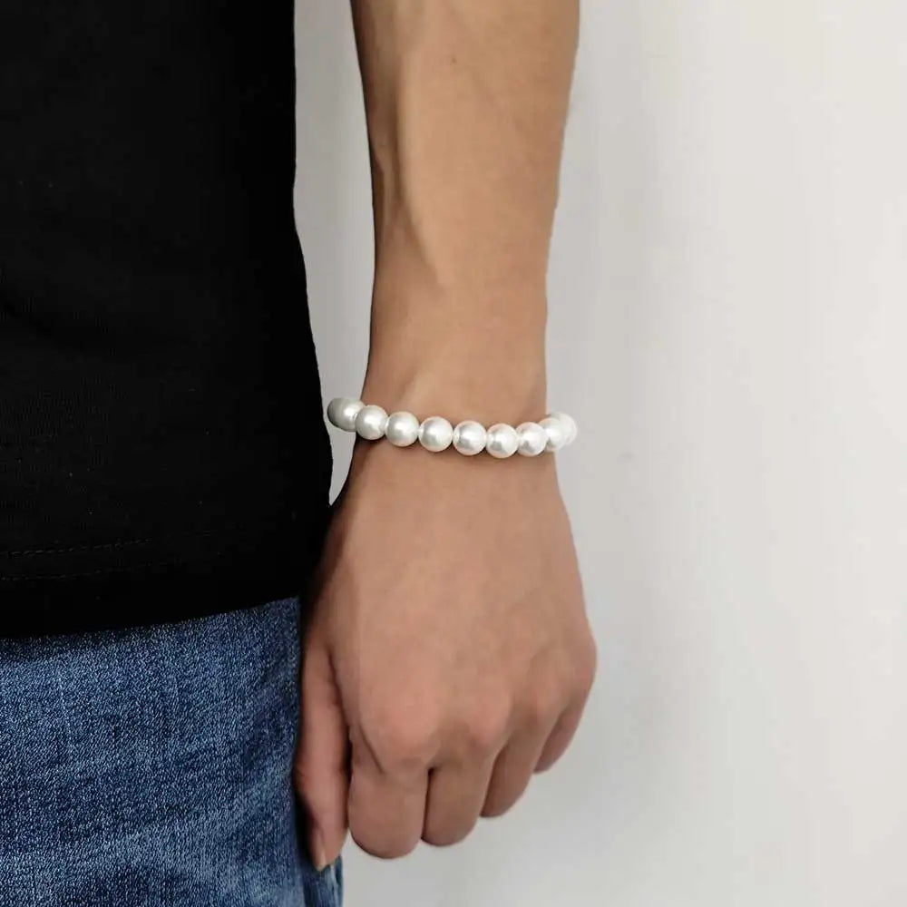 Pearl Bead Bracelet Stainless Steel 6-12MM