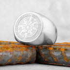 Viking Stainless Steel Ring Anchor Compass Tree of Life Nordic Viking Rune Wolf Men and Women Ring Jewelry for Boyfriend as Gift