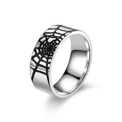 Men' Rings Homme Titanium Steel Ring For Men Spider's Web Oil Drop Punk Ring Fashion Jewelry Accessories Gift Wholesale