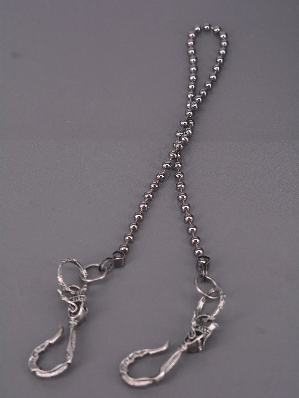 Black Large Skull Ball Bead Wallet Chain — Biker Jeans 6mm