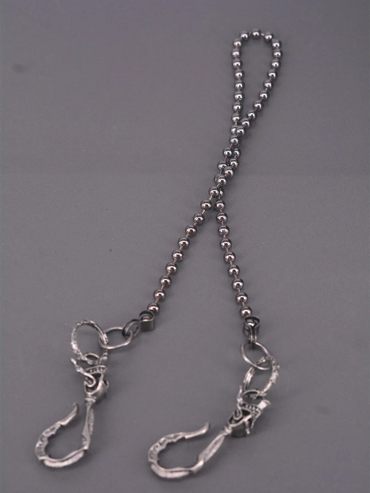 Black Large Skull Ball Bead Wallet Chain — Biker Jeans 6mm