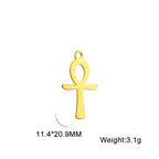 LIKGREAT Egyptian Ankh Cross Egypt Eye Pendant for Necklace Earrings Stainless Steel Eye of Horus Charms for Jewelry