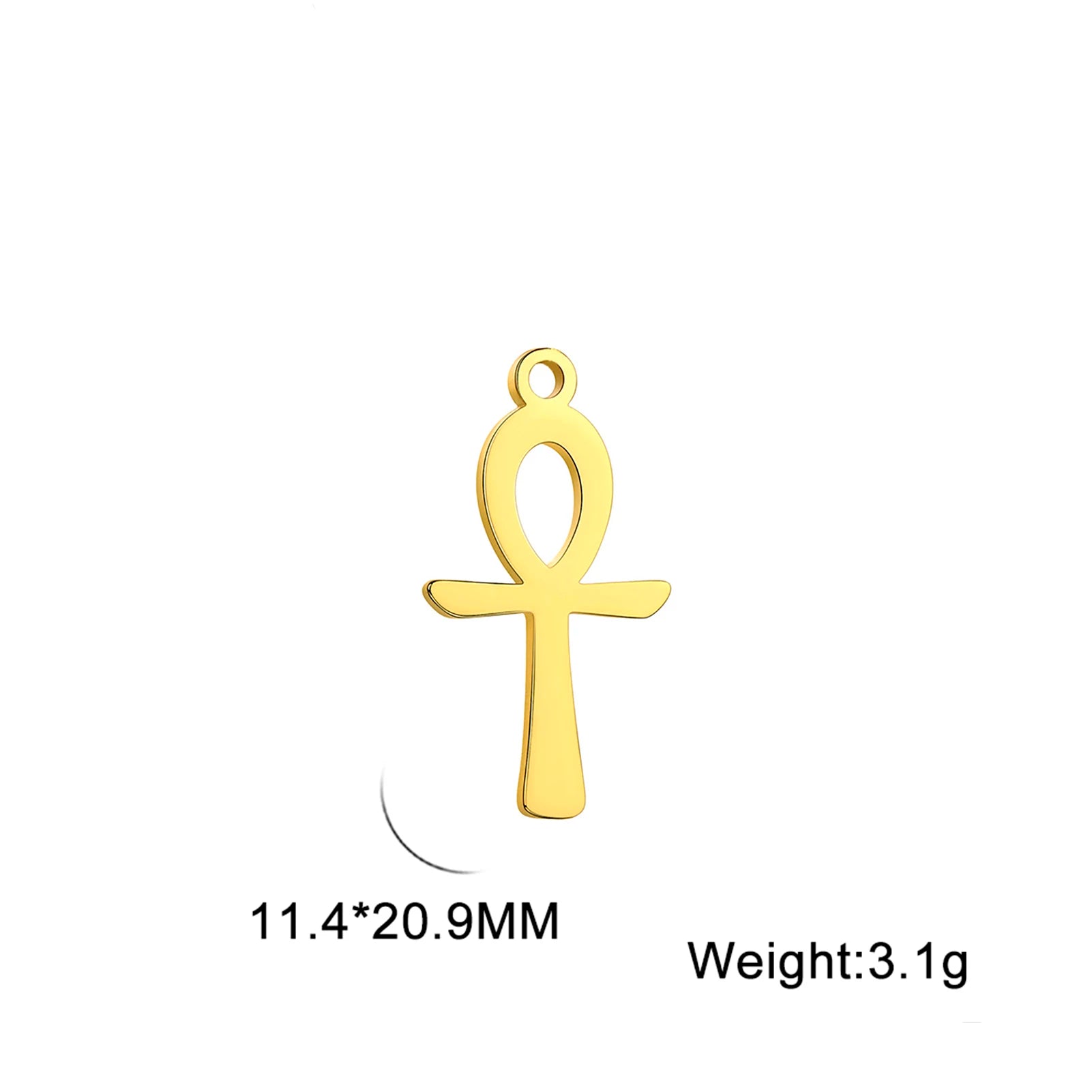 LIKGREAT Egyptian Ankh Cross Egypt Eye Pendant for Necklace Earrings Stainless Steel Eye of Horus Charms for Jewelry
