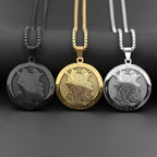 St. Michael Protect Us Cross Medal Necklace — Stainless Steel