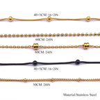 Length 60cm Ball Bead Chain Necklace for Women Men Stainless Steel Gold Sliver Black Color Fashion Jewelry Accessories