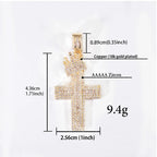 Hip Hop 3A+ CZ Stone Paved Bling Iced Out Crown Cross Charm Pendants Necklace for Men Rapper Jewelry Gold Silver Color