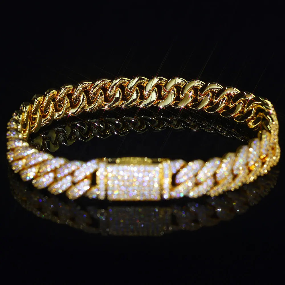 Rose Gold Cuban Chain Necklace Iced Out 10MM