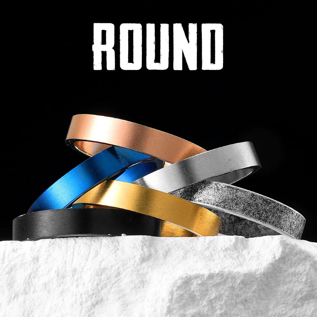4mm 6mm 8mm 10mm Simple Round Stainless Steel Men Rings Punk Male Women Fashion Jewelry Creativity Gift
