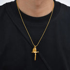 Virgin Mary Cross Pendant Necklace — Stainless Steel