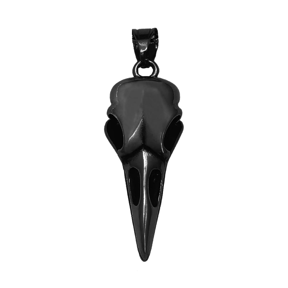 Viking Vintage Raven Skull Necklace Stainless Steel Odin Crow Pendant For Men Women Nordic Amulet Jewelry Gifts