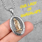 Virgin Mary Cross Pendant — Stainless Steel
