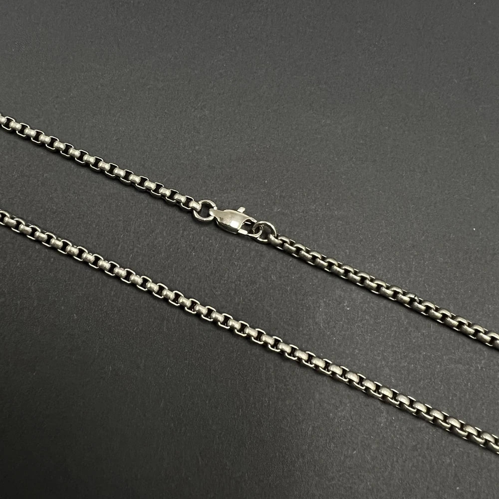 Fashion 3mm Width Pure Titanium Square Box Chain Necklace for Men Women Durable Anti-allergy Titanium Rolo Link Chain Necklace