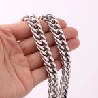 Silver Cuban Link Necklace 8-18mm — Silver