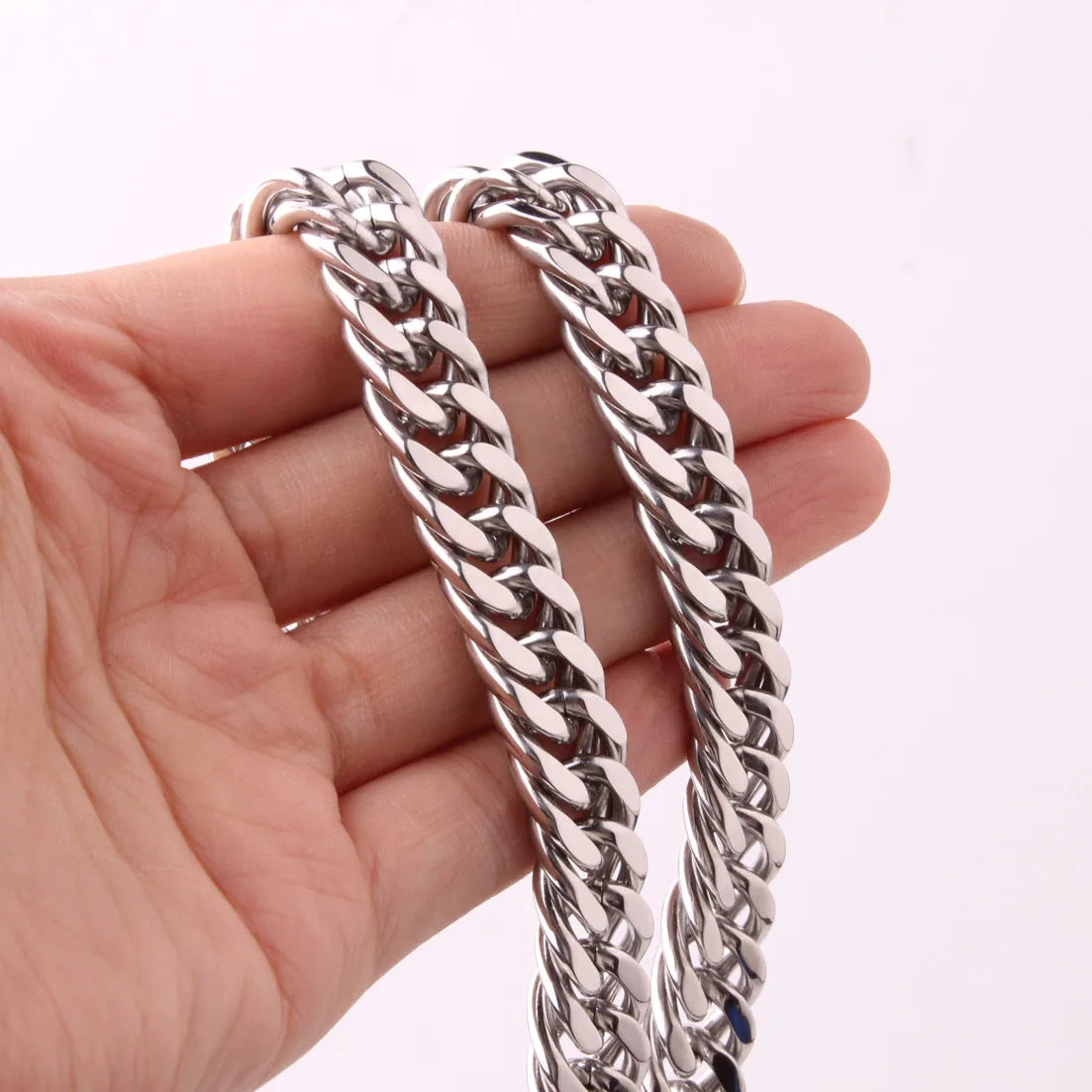 Silver Cuban Link Necklace 8-18mm — Silver