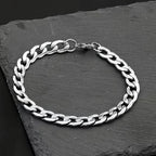 Cuban Chain Necklace Bracelet Set — Stainless Steel