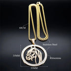 Horses Head Pendant Necklace for Men Women Stainless Steel Crystal Animal Chain Horse Accessories Jewelry Colar
