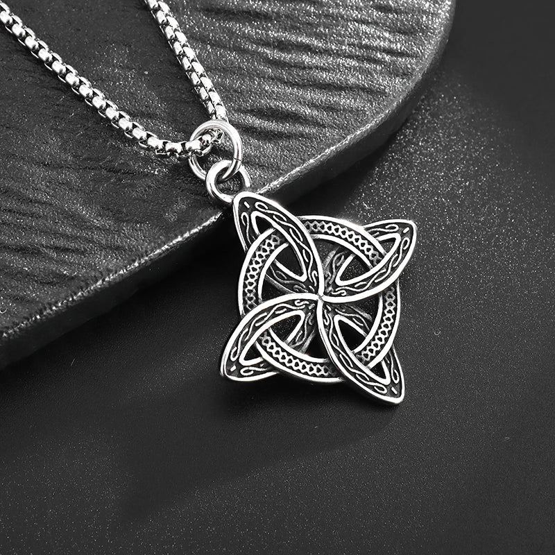 Celtic Witch Knot Pendant Necklace — Stainless Steel