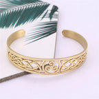 VASSAGO Viking Celtic Knot Cuff Bracelet Men's Nordic Triskele Symbol Irish Stainless Steel Bangle Vintage Amulet