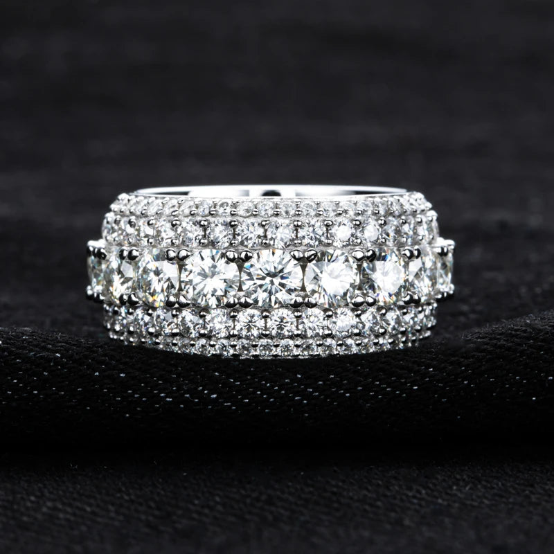 Iced Out Diamond Ring — 925 Silver