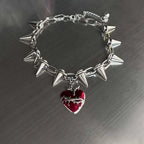 Punk Thorn Heart Pendant Necklace