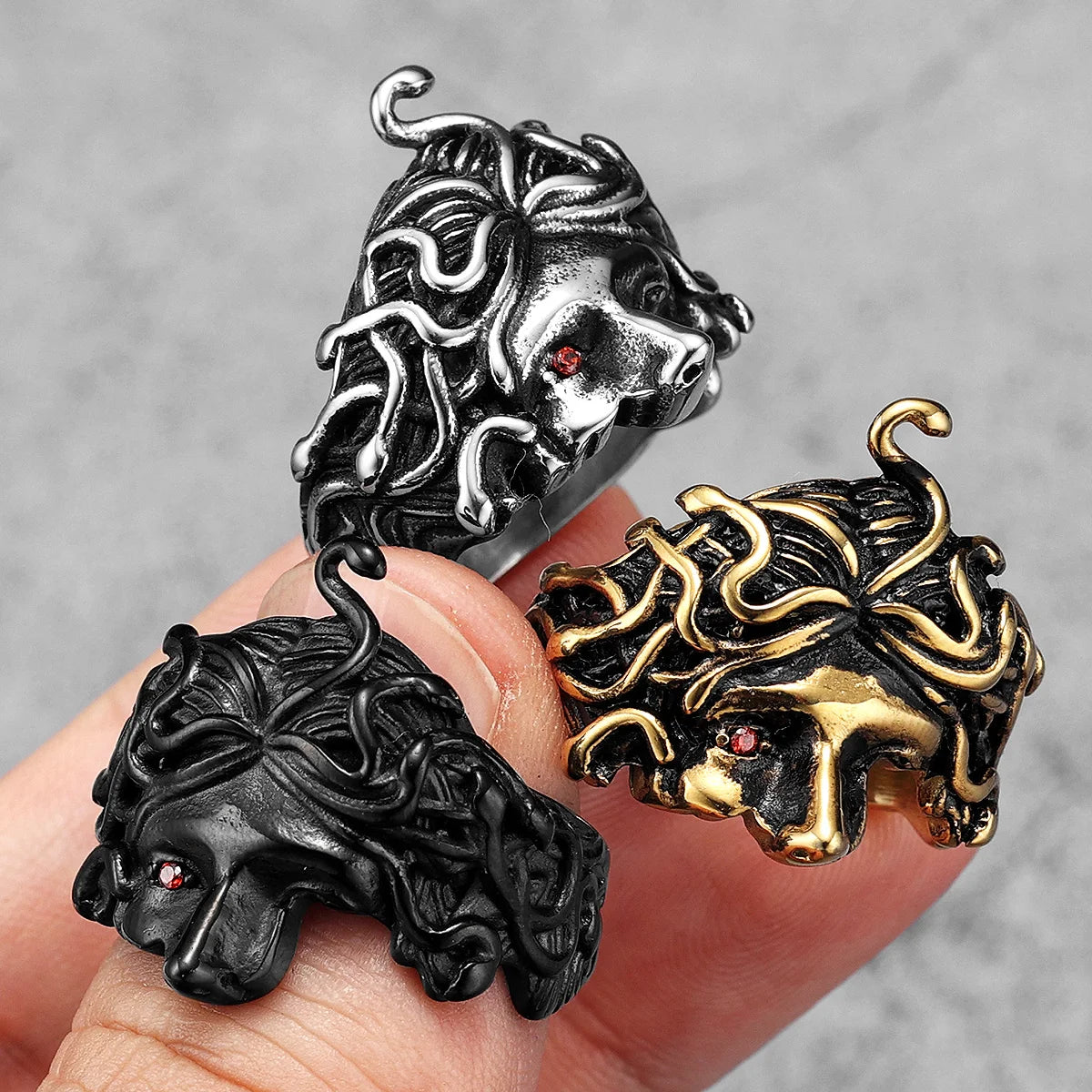 Greek Mythology Medusa Stainless Steel Men Rings Punk New For Male Women Fashion Jewelry Creativity Gift Wholesale Dropshiping