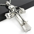Necklace For Men 2024 New Titanium Steel Three-layer Cross Pendant Ball Chain Fresh Sweet Fashion Necklace