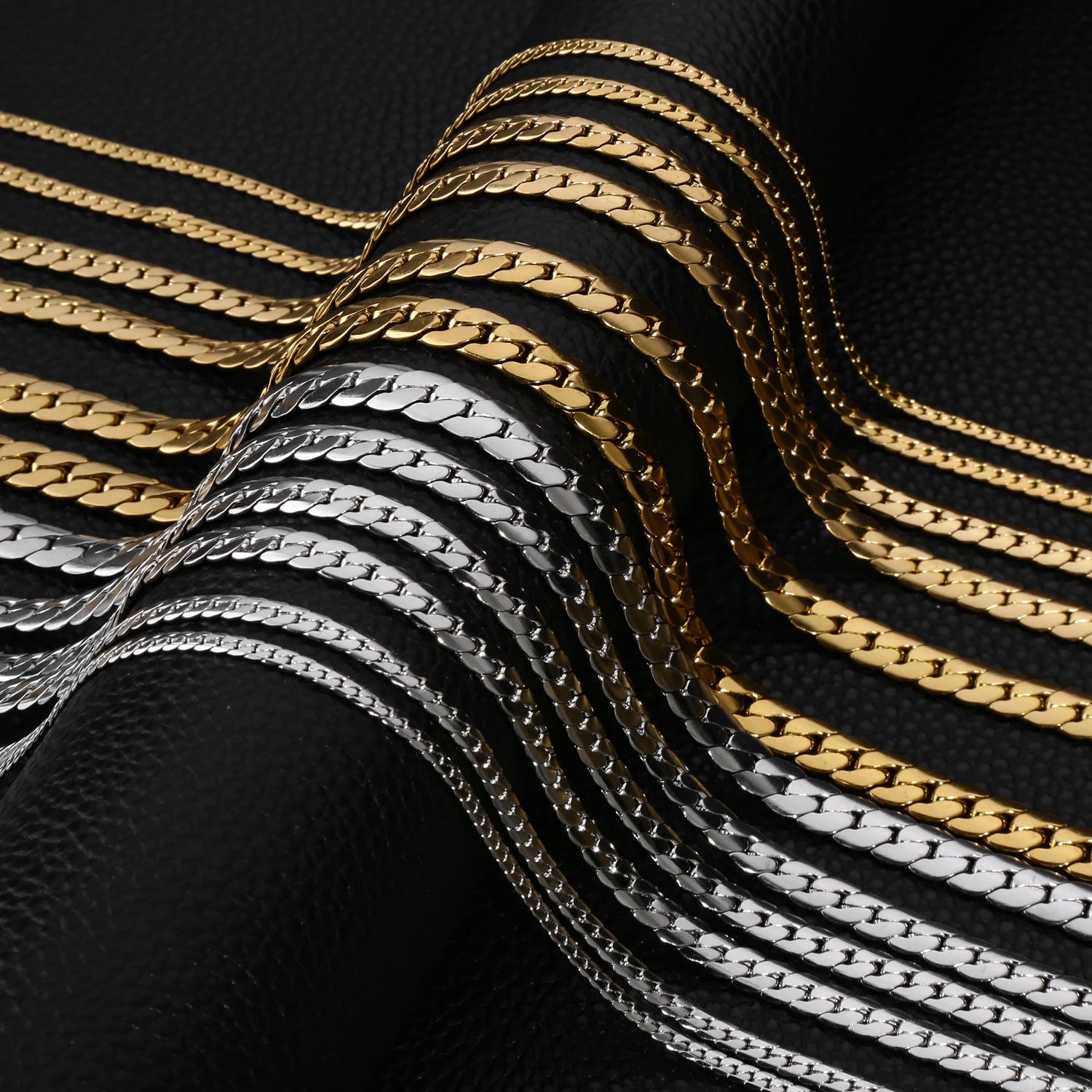 HIYEE 3MM/4MM/5MM/6MM/7MM/8MM Stainless Steel Cuban Curb Link NK Chain Necklace For Men Women Male Neck Jewelry