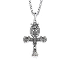 Vintage Stainless Steel Ancient Egyptian Ankh Cross Pendant Necklaces For Men Women Fashion Eye Of Horus Amulet Jewelry
