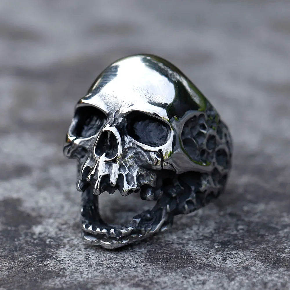 Large Skull Ring — Stainless Statement Gothic