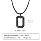 Hollow Geometric Square Pendant — Stainless