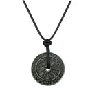 Vintage Viking Rune Compass Pendant Necklace High Quality Metal Pagan Amulet for Men Accessories Necklace