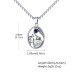 Wolf Head Stone Pendant Necklace — Stainless Steel