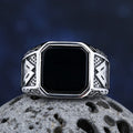 2024 New 316L Stainless Steel Celtic Knot Viking Polished Ring Black Zircon Vintage Jewelry For Couple Gift Good Detail