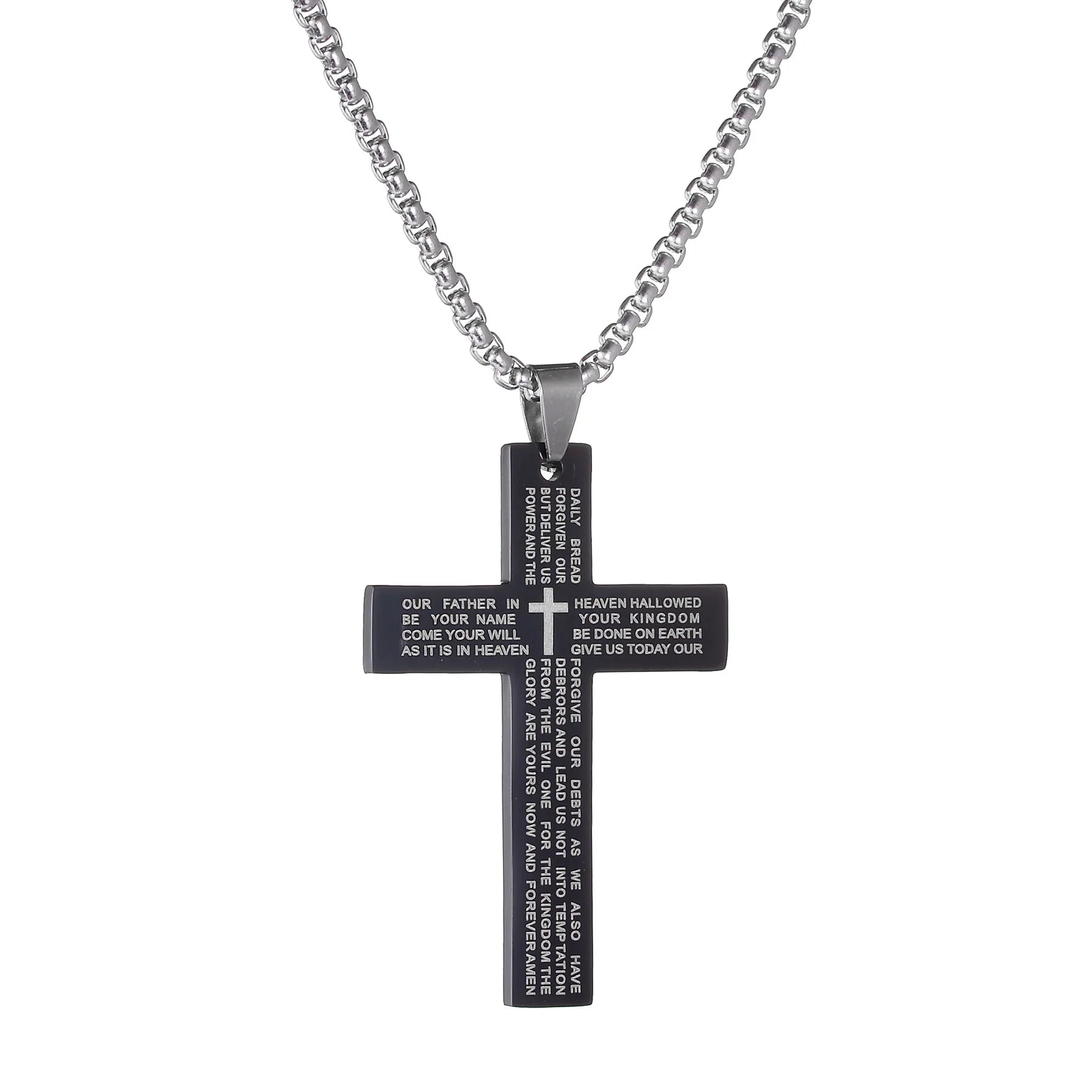 Cross Pendant Necklace — Stainless Steel
