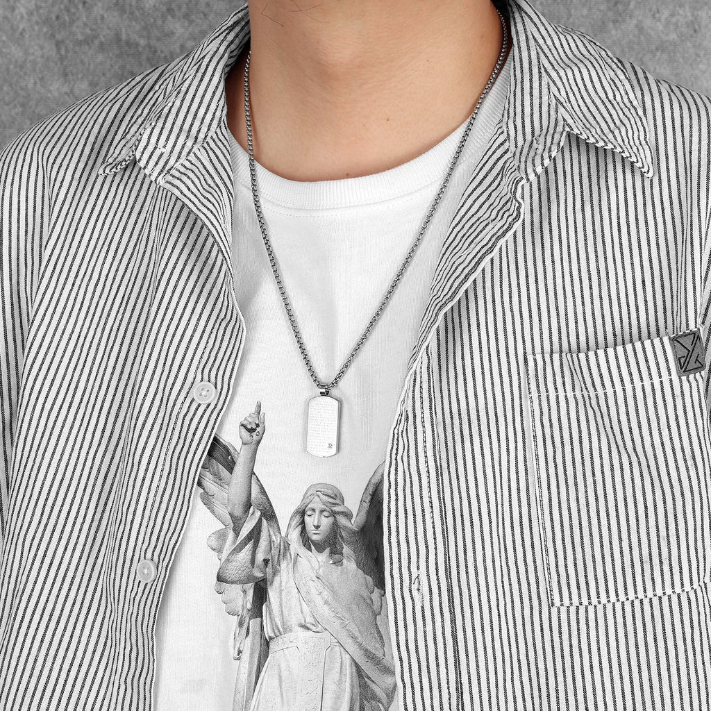 Bible Gemstone Pendant — Stainless Steel