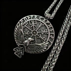 Viking Raven Stainless Steel Pendant Necklace
