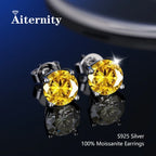 100% Real Sterling Silver S925 Moissanite Earrings Stud  With 2 Certificate D VVS1 Pass Diamond Test Pen For Women Men Jewelry