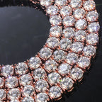 925 Silver VVS Moissanite Tennis Necklace Rose Gold