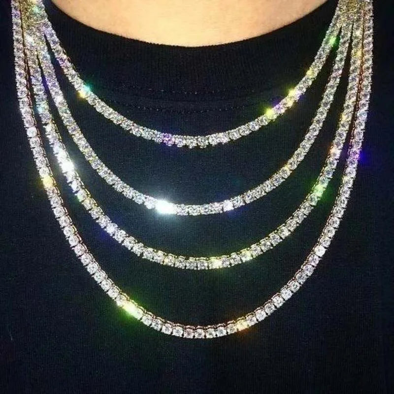 Elegant Cuban Chain Zircon Necklace Clavicle Chain CZ Diamonds Dazzling Shiny Bling Pendant Women Fashion Wedding