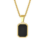Simple Geometric Pendant Necklaces for Men Women Rectangle Stainless Steel Jewelry Cadenas Para Hombre Collares Para