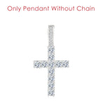 Cross Pendant Rope Chain Necklace Iced Out CZ