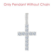 Cross Pendant Rope Chain Necklace Iced Out CZ