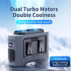 Socoolfan 14500mAh Outdoor Fan Portable Waist Hanging Neck Strong Dual Air Vents Fans for Travel Sports Courier Outdoor