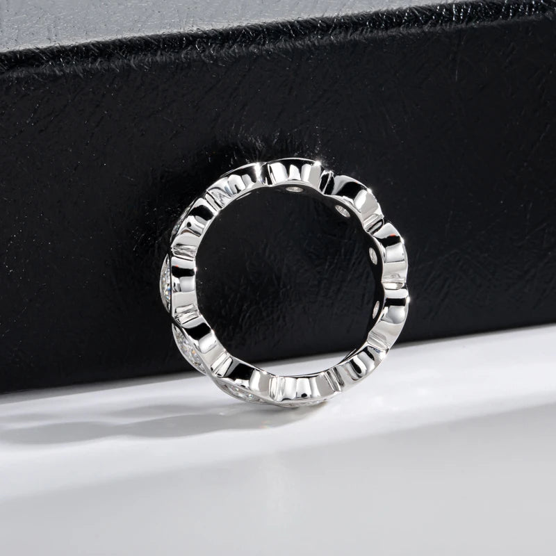 Iced Out Eternity Band Ring — 925 Silver