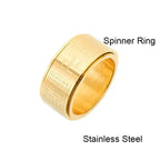 Stainless Steel Heart Spinner Ring Buddhism