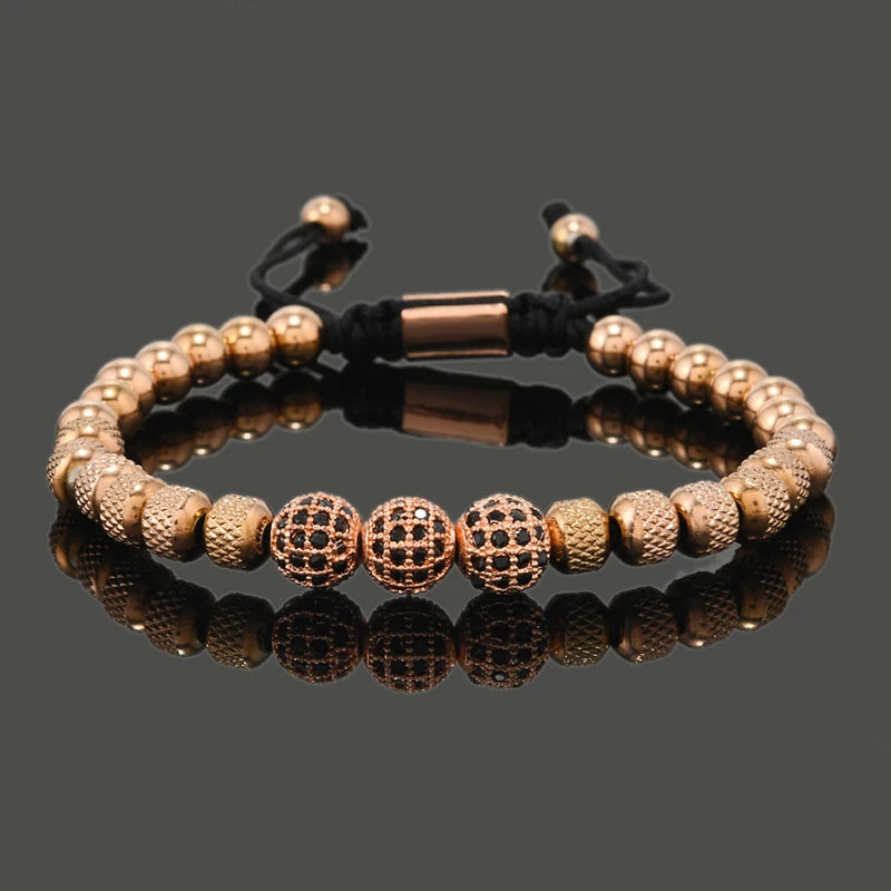 Iced Out Royal CZ Ball Bracelet — Stainless Steel
