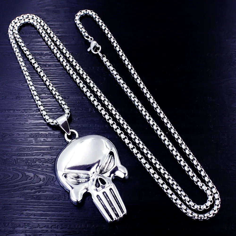 Ghost Skull Pendant Necklace — Gothic