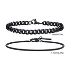 Cuban Stacked Chain Bracelet Set — Stainless Steel